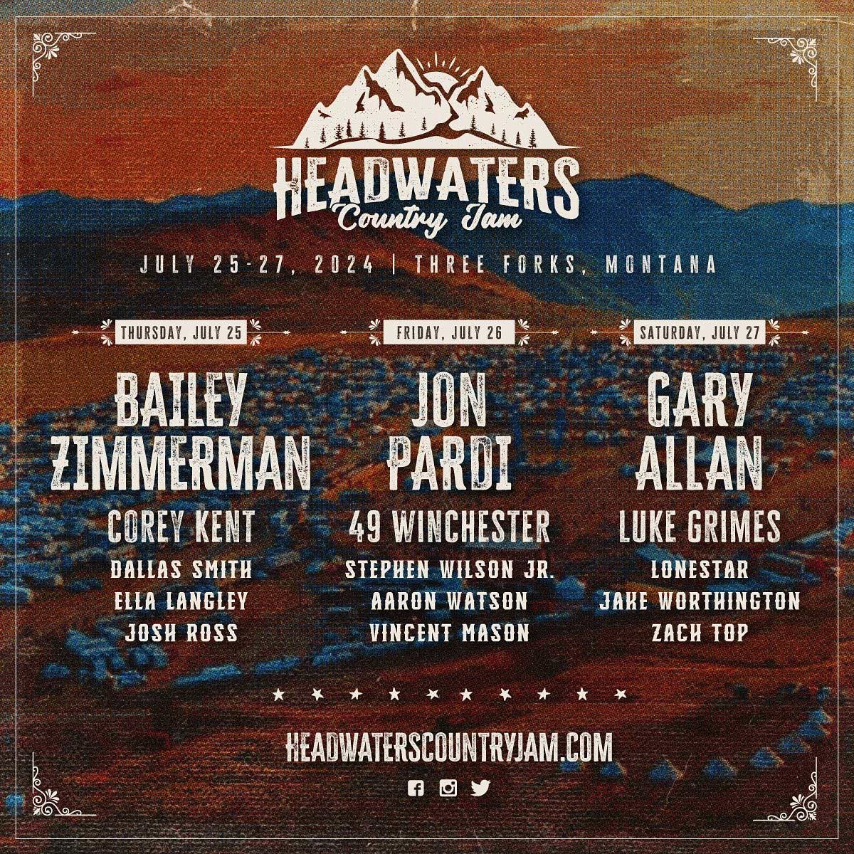 Headwaters Country Jam 2024 lineup