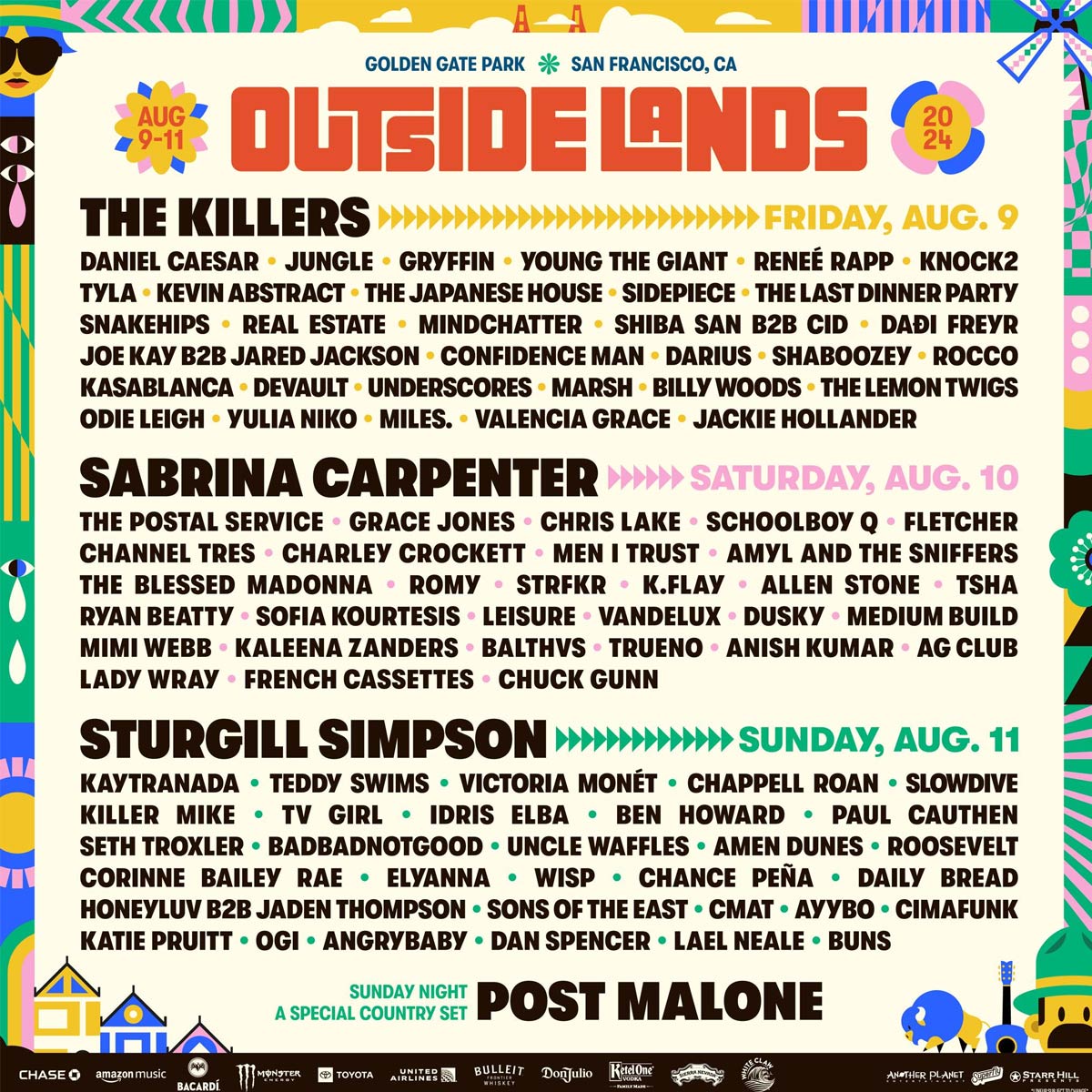 Outside Lands 2024 Lineup