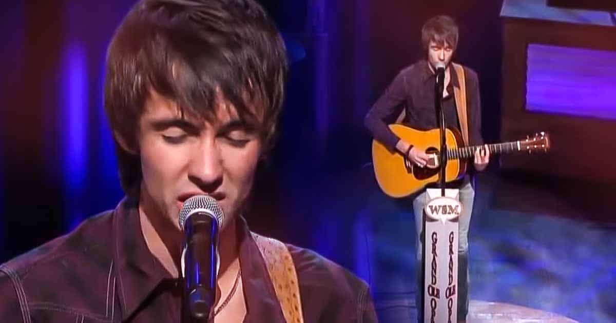 Mo Pitney performing George Jones' 'Who's Gonna Fill Their Shoes' at the Grand Ole Opry, captivating fans with his talent and deep country roots.